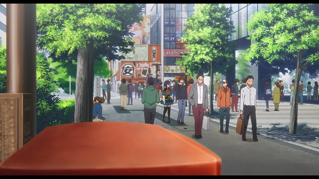 Busy Electronics District Intersection